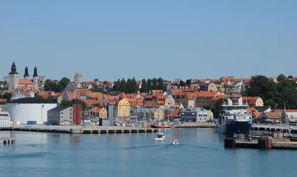 stock image Sweden, the harbour of Visby in Gotland