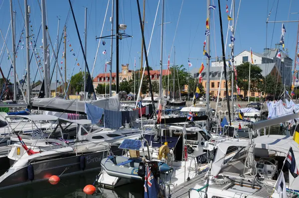 stock image Sweden, the harbour of Visby in Gotland