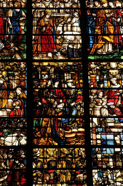 stock image Cathedral stained glass window of Rouen in Normandy