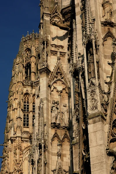 Frankrike, domkyrkans torn klocka av rouen i Normandie — Stockfoto