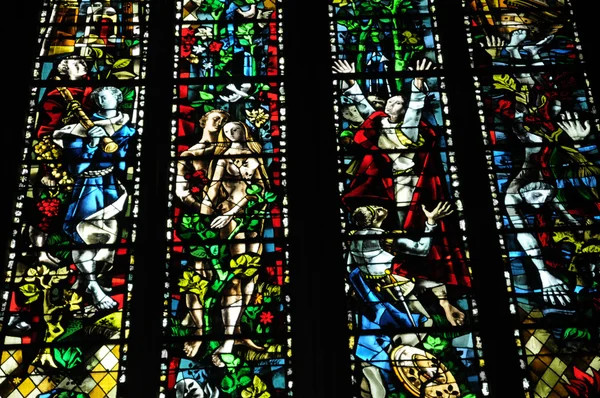 ノルマンディーでルーアンの大聖堂のステンド グラスの窓 — ストック写真
