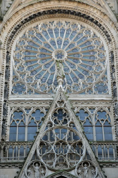 Katedra Witraż z rouen w Normandii — Zdjęcie stockowe
