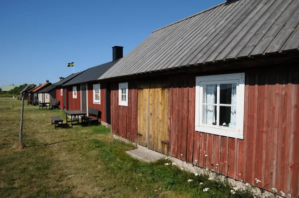 Швеция, рыбаки старой деревни Gnivard — стоковое фото