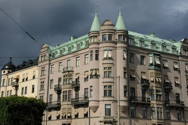 Szwecja, stary luksusowy budynek w centrum Sztokholmu — Zdjęcie stockowe