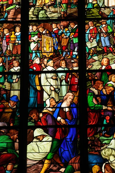 stock image France, stained glass window in the cathedral of Pontoise