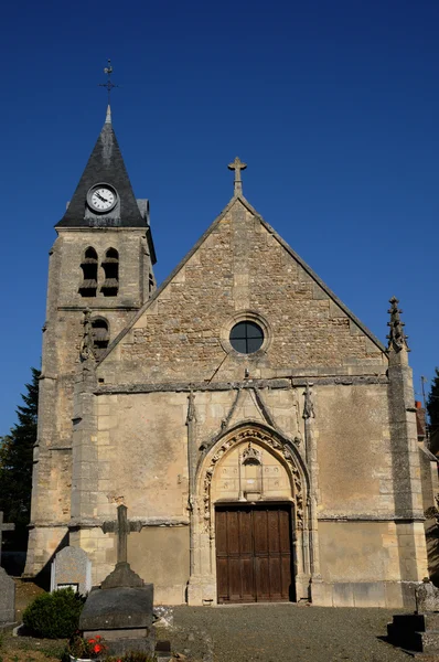 일 드 프랑스, 오래 된 빌 러 교회 en Arthies — 스톡 사진
