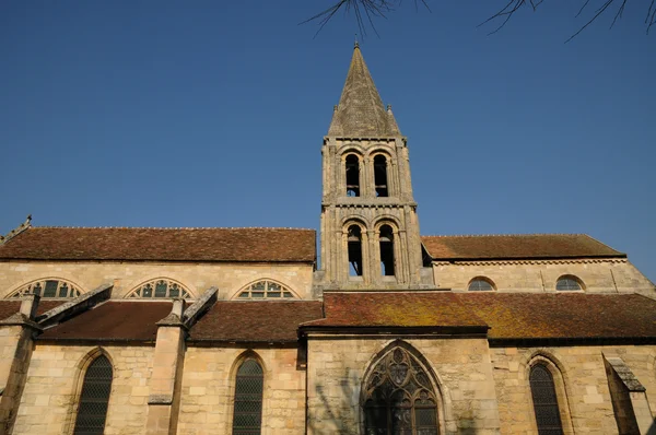 Ile de France, a régi templom Jouy Le Moutier — Stock Fotó