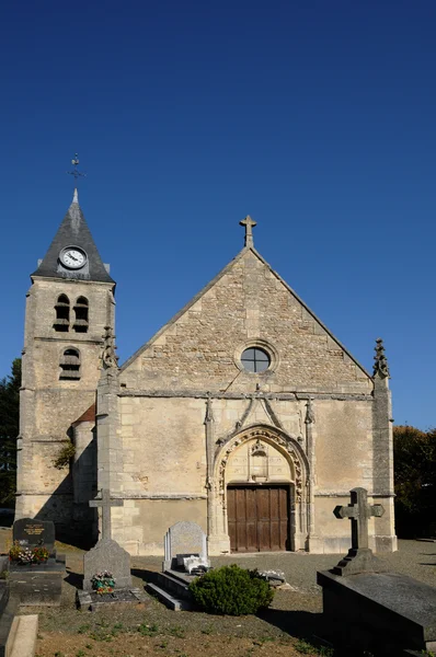 Ile de france, stary kościół villers arthies pl — Zdjęcie stockowe