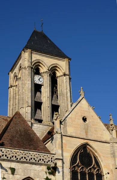 Ile de France, a Vetheuil gótikus templom — Stock Fotó