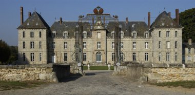 France, the classical castle of Le Mesnil Voisin clipart