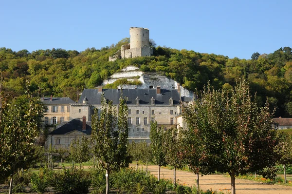 Franciaország, kastély La Roche Guyon, vízszintes kép — Stock Fotó