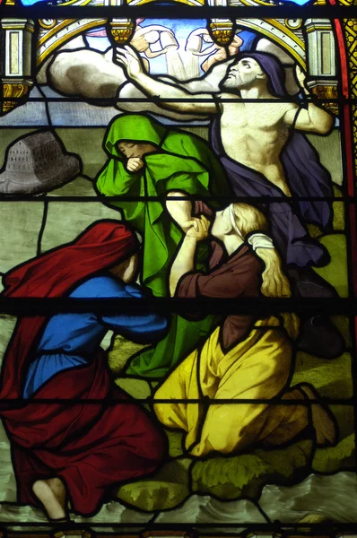 Francia, vidriera en la iglesia de Les Mureaux — Foto de Stock