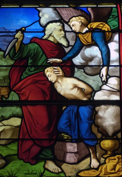 Franciaország, ólomüveg ablak a templom Les Mureaux — Stock Fotó