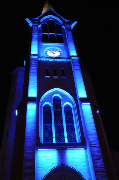 stock image France, church of Les Mureaux at night