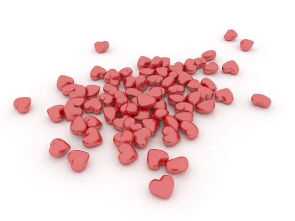 Bunch of red hearts — Stock Photo, Image