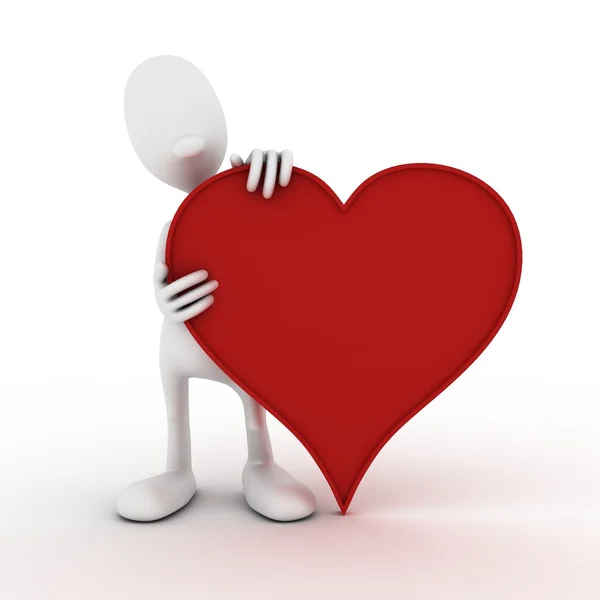 Character with a heart — Stock Photo, Image