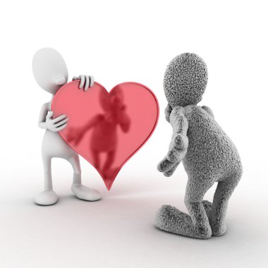 Character with a heart clipart