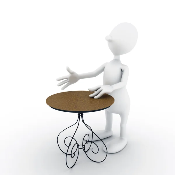 A character with a table — Stock Photo, Image