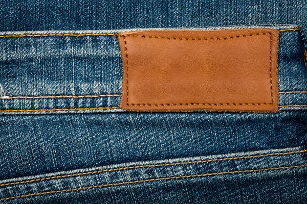 Blank leather jeans label — Stock Photo, Image