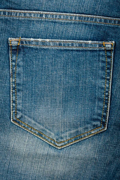 Τζιν μπλε ύφασμα με τσέπη — Φωτογραφία Αρχείου