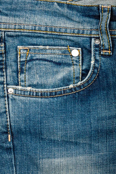 Blue jeans weefsel met zak — Stockfoto