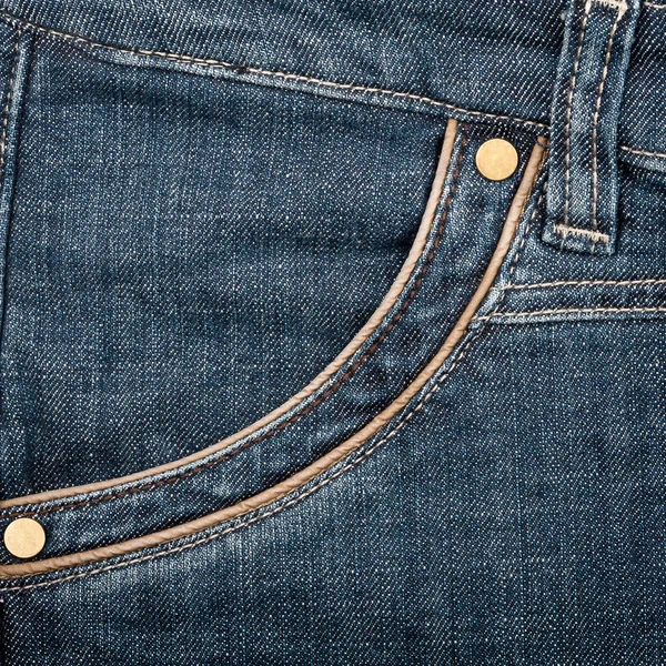Blue jeans fabric with pocket — Stock Photo, Image