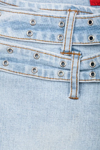 Primo piano colpo di fronte jeans — Foto Stock