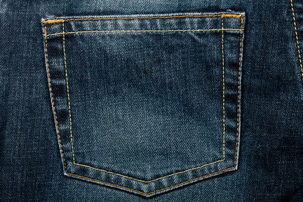 Blue Jeans Stoff mit Tasche — Stockfoto