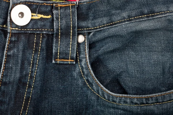 Niebieskie dżinsy tkaniny z kieszeni — Zdjęcie stockowe