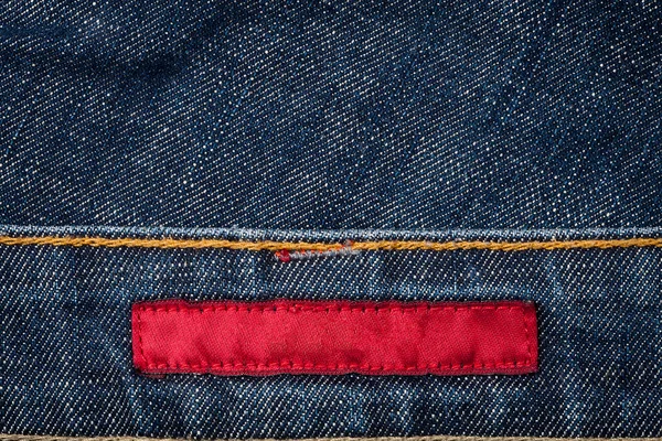 Prázdné tkaniny džíny popisek — Stock fotografie
