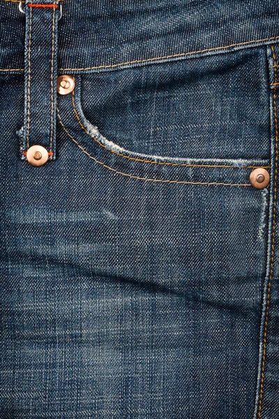 Blue Jeans Stoff mit Tasche — Stockfoto