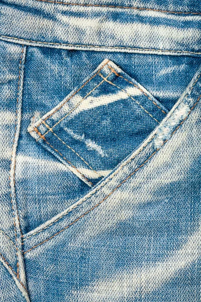 Niebieskie dżinsy tkaniny z kieszeni — Zdjęcie stockowe