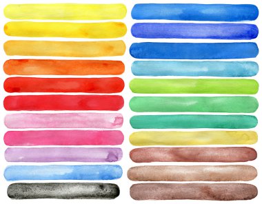 Watercolor hand painted brush strokes clipart