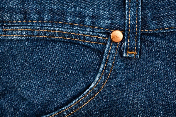 Tecido de jeans azul com bolso — Fotografia de Stock