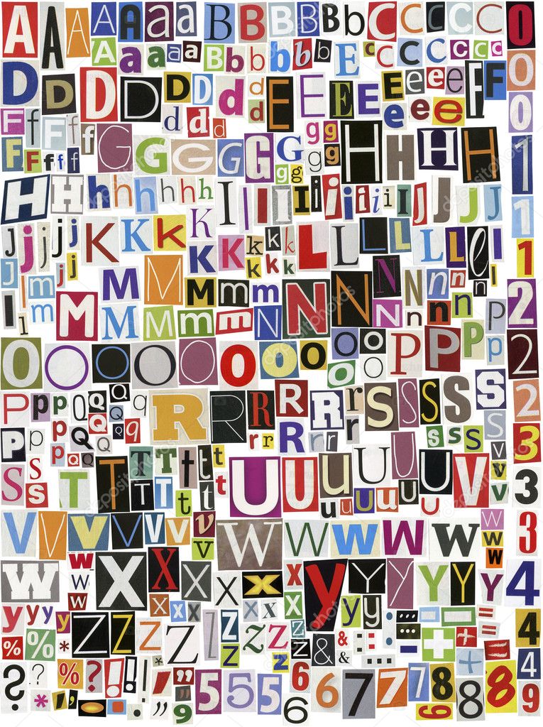 Newspaper clippings alphabet Stock Photo by ©Taigi 10590705