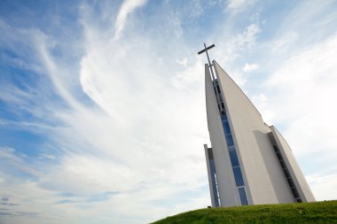 Modern church building clipart