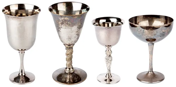 Silver plated goblets — Stock Photo, Image