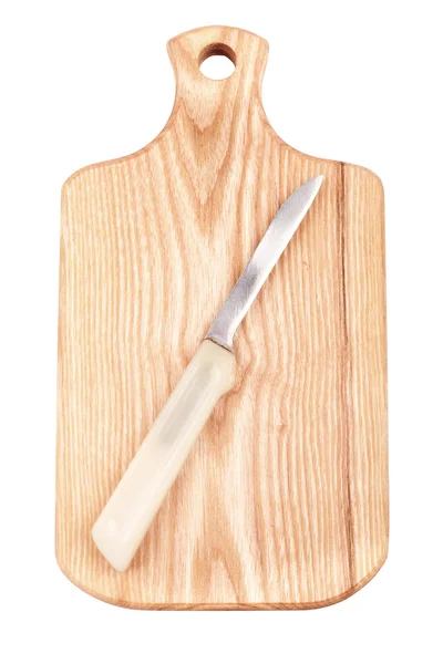 Нарезанная доска с ножом — стоковое фото