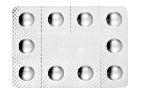 Pakket pillen geïsoleerd op witte achtergrond — Stockfoto