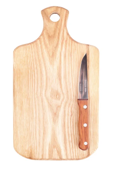 Placa de corte com uma faca — Fotografia de Stock
