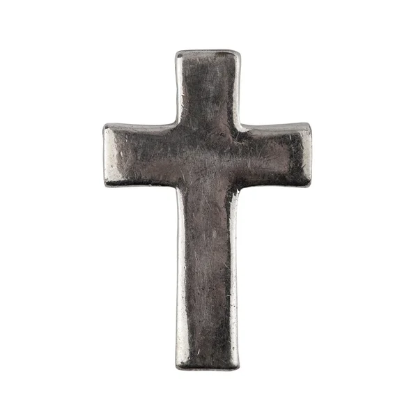 Старый гранжевый металлический крест — стоковое фото
