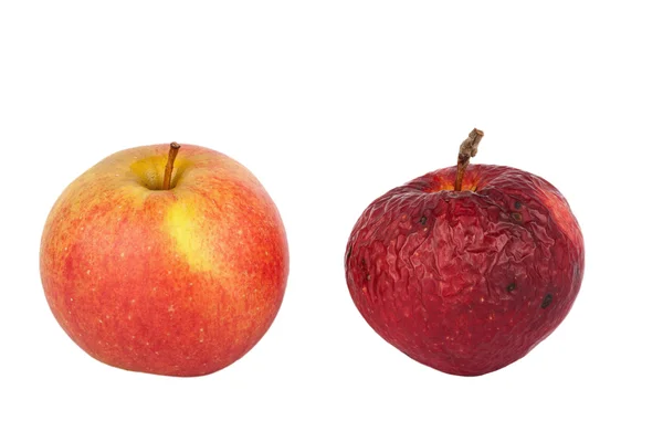 Manzana fresca y vieja —  Fotos de Stock