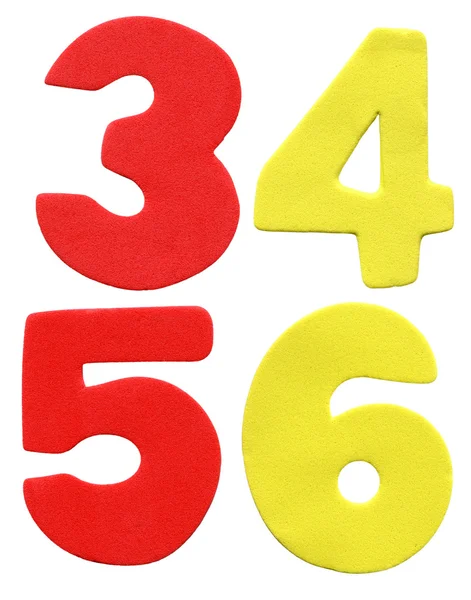 Colorful foam numbers — Stock Photo, Image