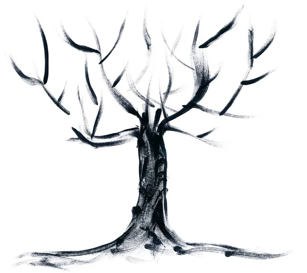 Handbemalter Baum — Stockfoto
