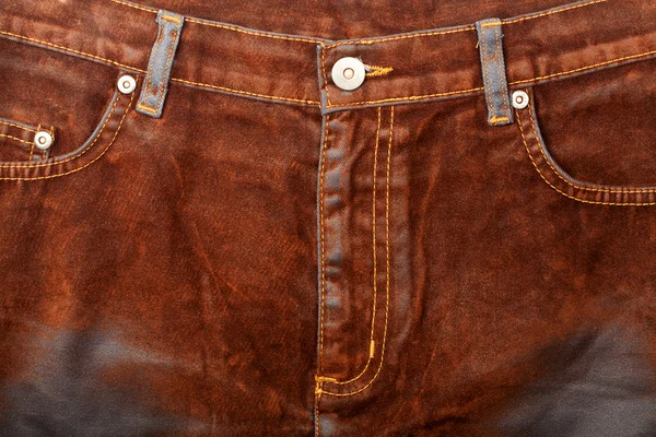 Calça jeans marrom frente — Fotografia de Stock