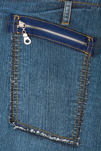 Blå jeans stof med lomme - Stock-foto