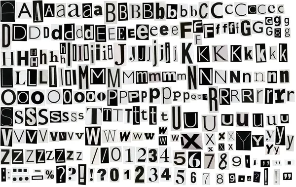 Gazete kupürleri alfabesi Stok Resim