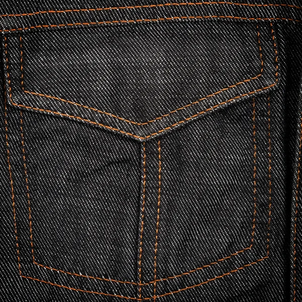 Schwarze Jeans Stoff mit Tasche — Stockfoto