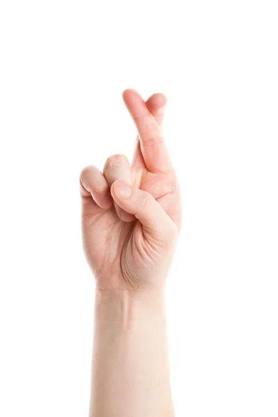 Finger crossed hand sign — Stock Photo, Image