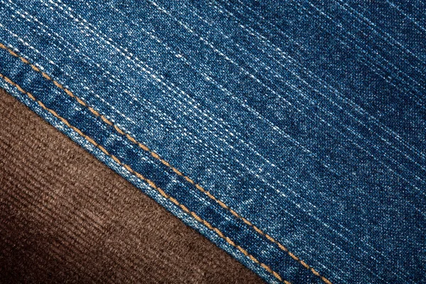 Jeans e texturas de veludo — Fotografia de Stock